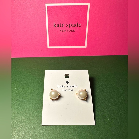 kate spade Jewelry - KATE SPADE FAUX PEARL STUDS NEW